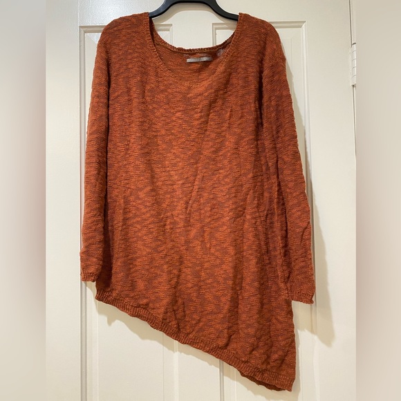 RUBBISH Knit Burnt Orange Slanted Front Sweater - Picture 6 of 10